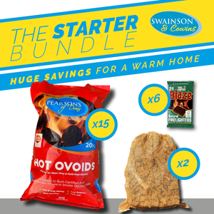 Mixed bundle of smokeless fuel kindling and firelighters